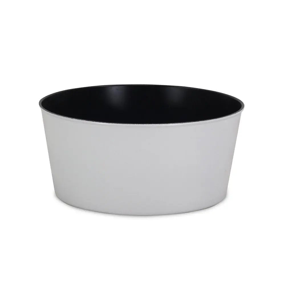 12" White Recycled Plastic Indoor Outdoor Round Pot Planter - NOBLE HOME INTERIORS