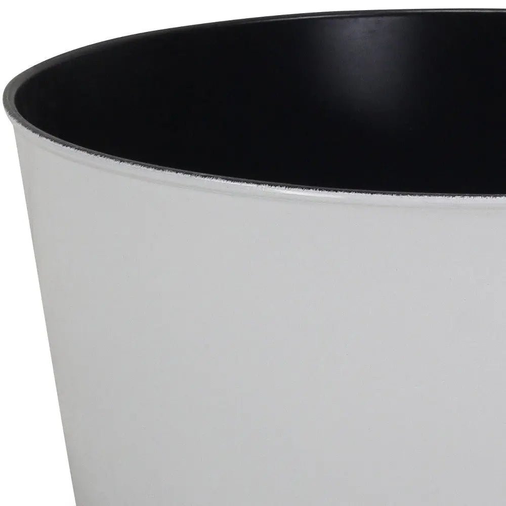 12" White Recycled Plastic Indoor Outdoor Round Pot Planter - NOBLE HOME INTERIORS