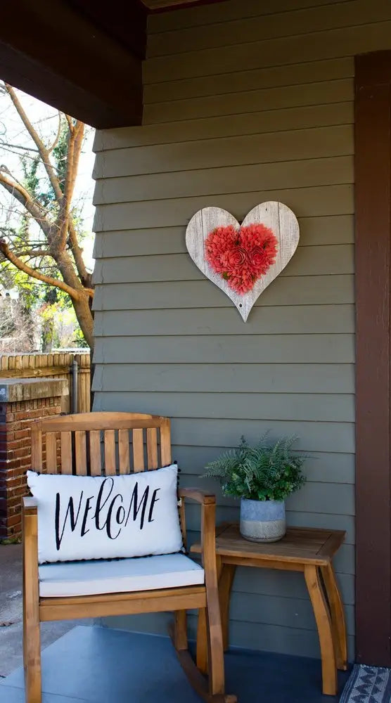 12" Whitewash Reclaimed Wood Heart Wall Decor - NOBLE HOME INTERIORS