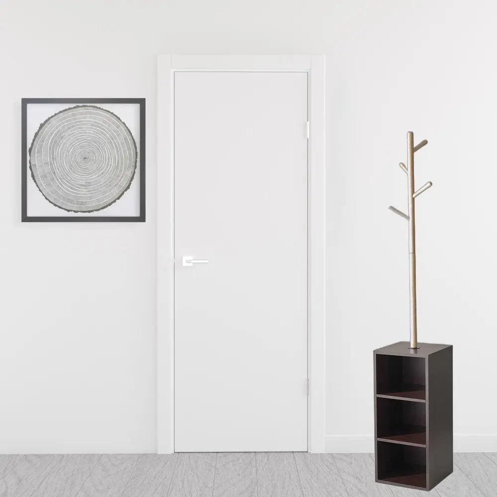 12" X 12" X 69" Walnut Walnut Storage Coat Rack - NOBLE HOME INTERIORS