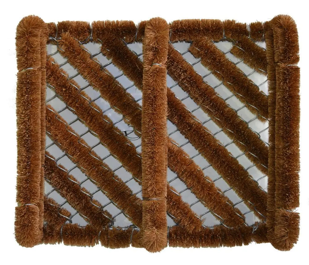 12" X 14" Brown Coir Geometric Outdoor Boot Scraper - NOBLE HOME INTERIORS