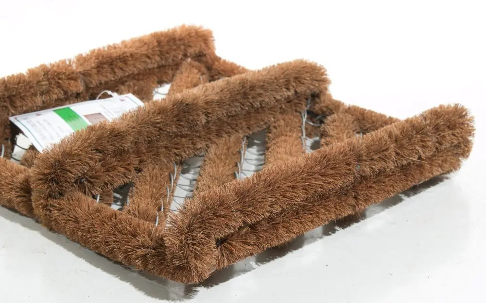12" X 14" Brown Coir Geometric Outdoor Boot Scraper - NOBLE HOME INTERIORS