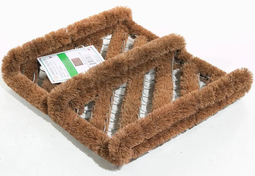 12" X 14" Brown Coir Geometric Outdoor Boot Scraper - NOBLE HOME INTERIORS