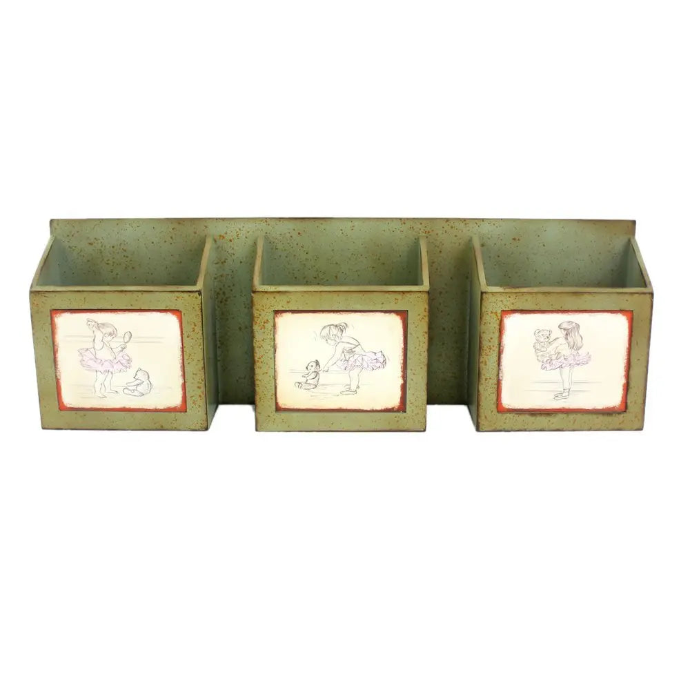 12" X 36" Green Wood Wall Decor - NOBLE HOME INTERIORS