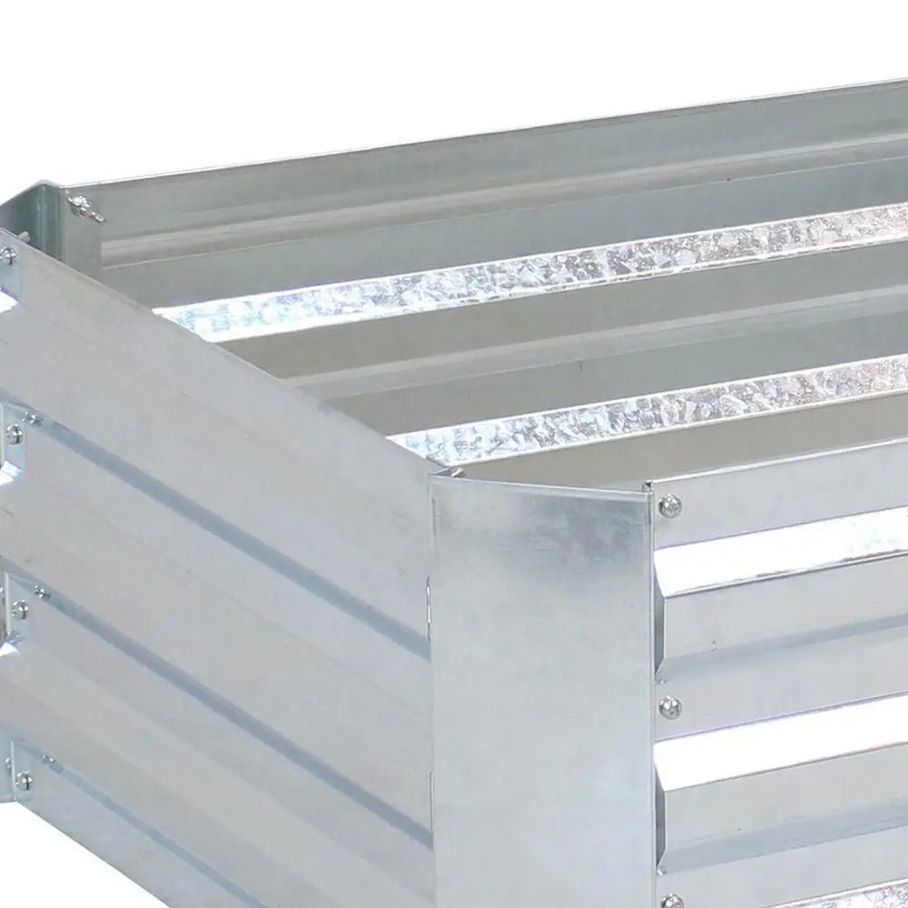 12" X 48" Silver Metal Rectangular Raised Garden Bed - NOBLE HOME INTERIORS