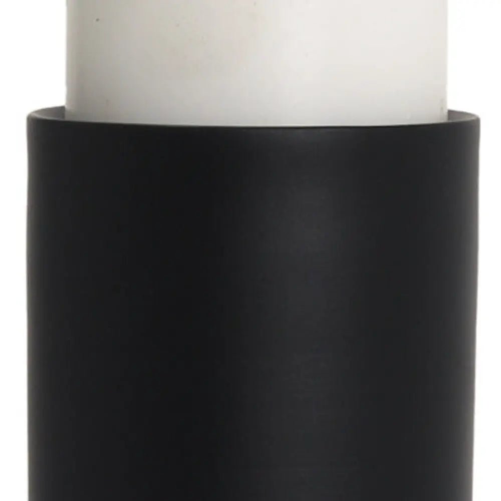 13" Black Metal Tabletop Pillar Candle Holder HomeRoots