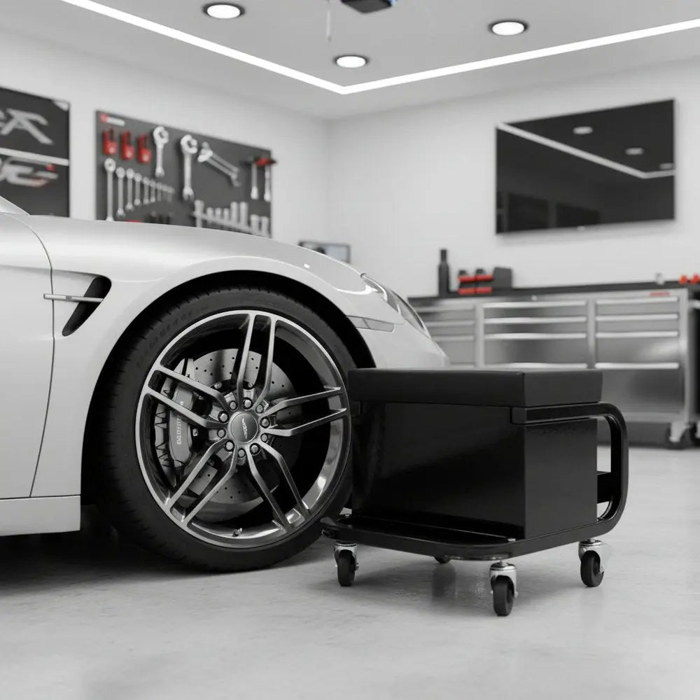 13" Black Multi - Tier Steel Rolling Cabinet With Lid - NOBLE HOME INTERIORS