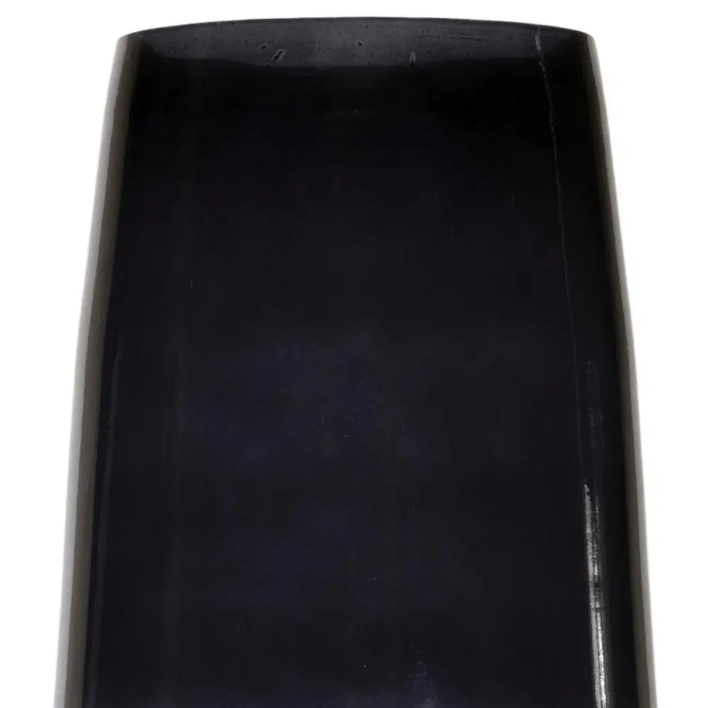 13" Blue Round Glass Table Vase - NOBLE HOME INTERIORS