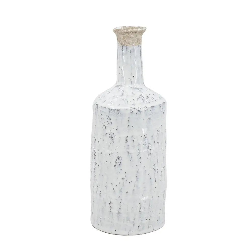 13" Ivory Terracotta Round Jug Vase - NOBLE HOME INTERIORS