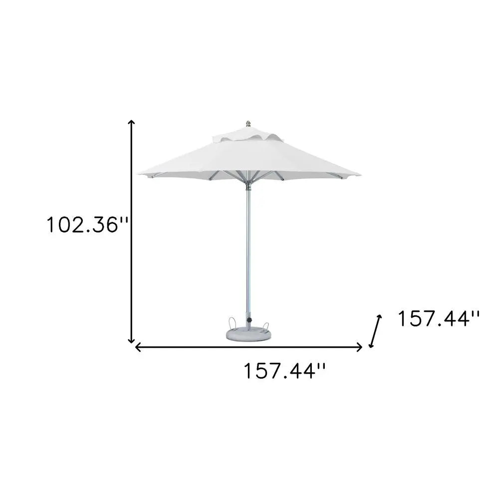 13' White Polyester Round Market Patio Umbrella - NOBLE HOME INTERIORS