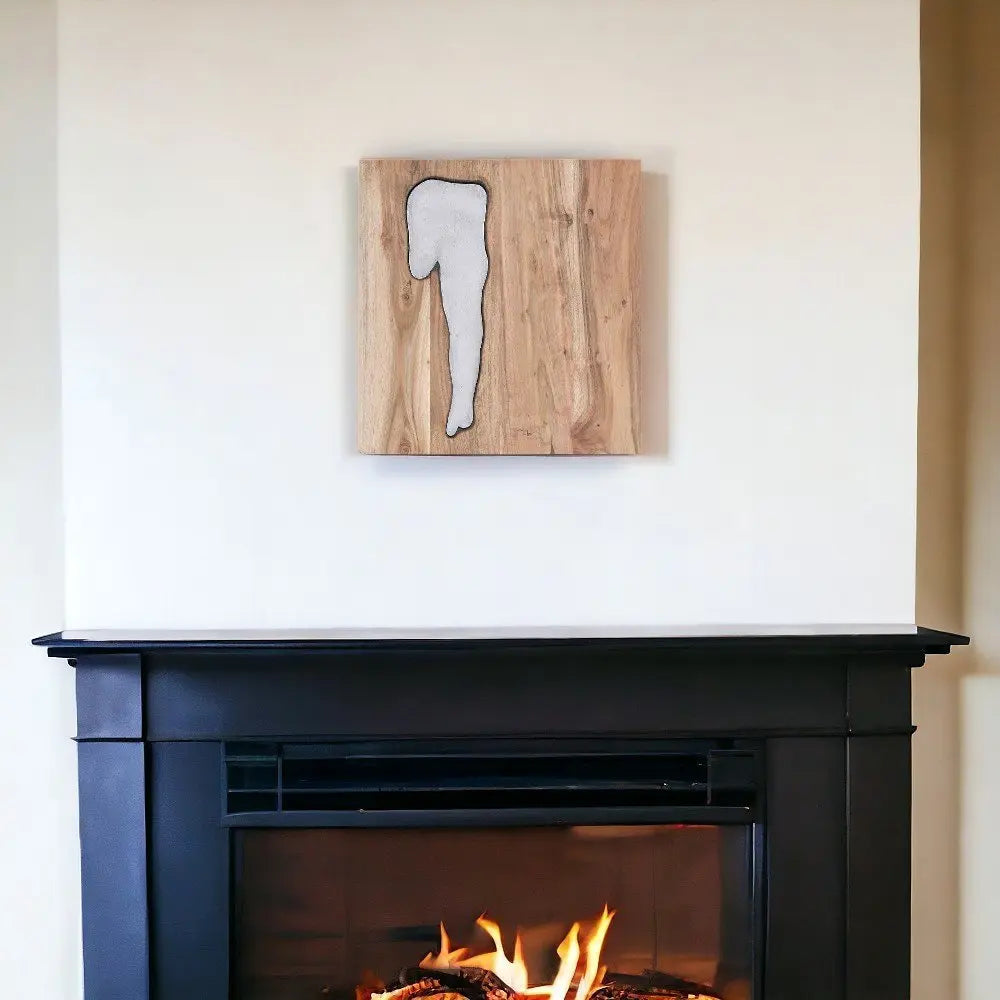 13" X 13" X 1" Silver Natural Wood And Metal Wall Tile - NOBLE HOME INTERIORS