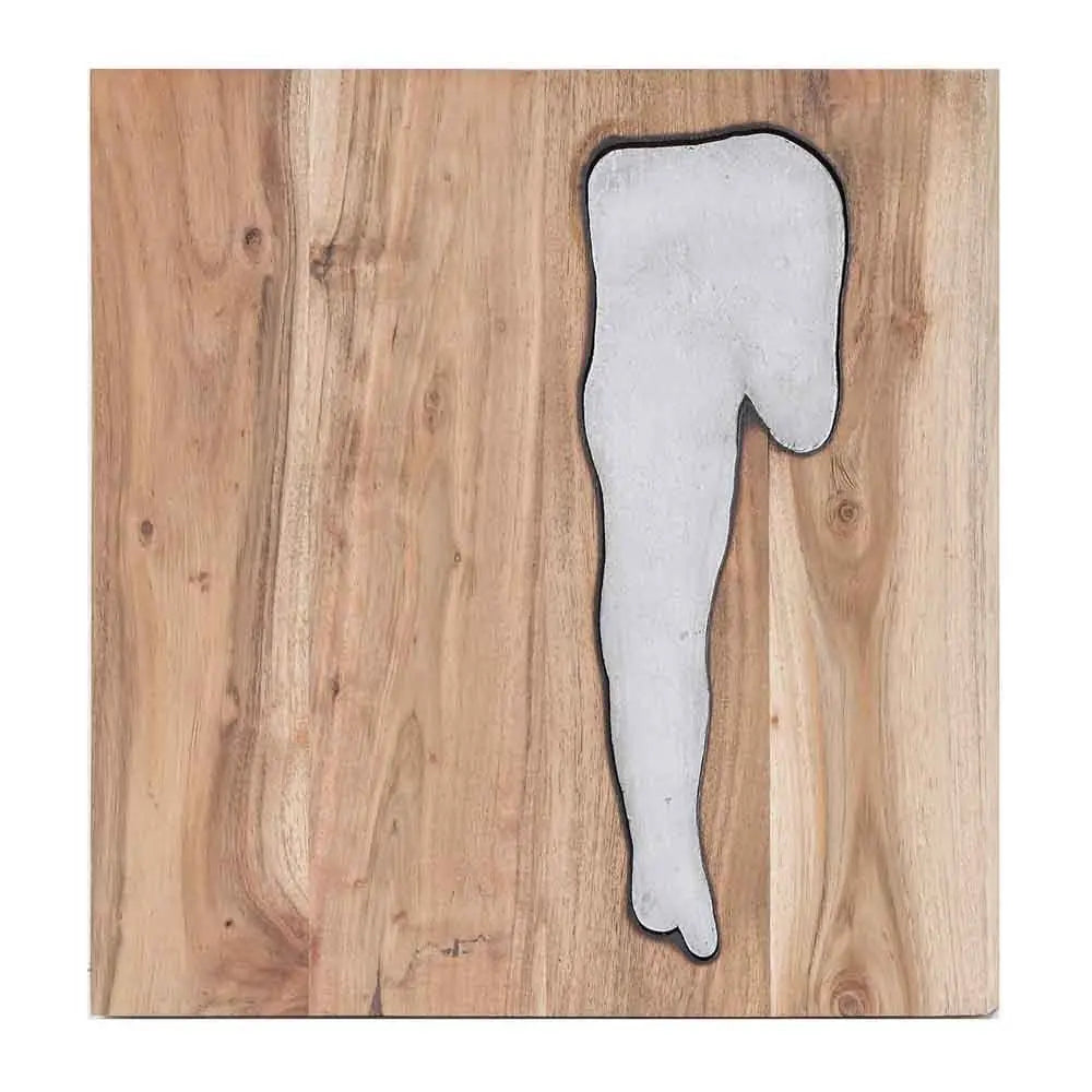 13" X 13" X 1" Silver Natural Wood And Metal Wall Tile - NOBLE HOME INTERIORS