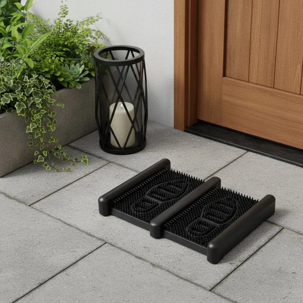 13" X 16" Black Outdoor Rubber Boot Scraper - NOVA HOME FURNITURE