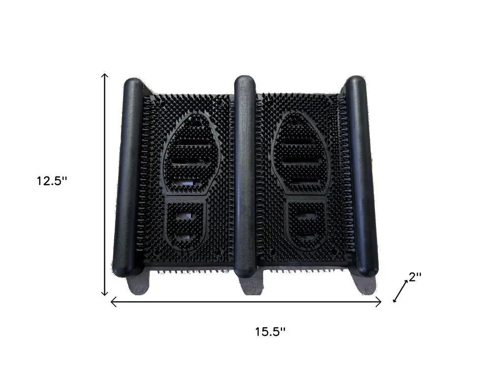 13" X 16" Black Outdoor Rubber Boot Scraper - NOVA HOME FURNITURE