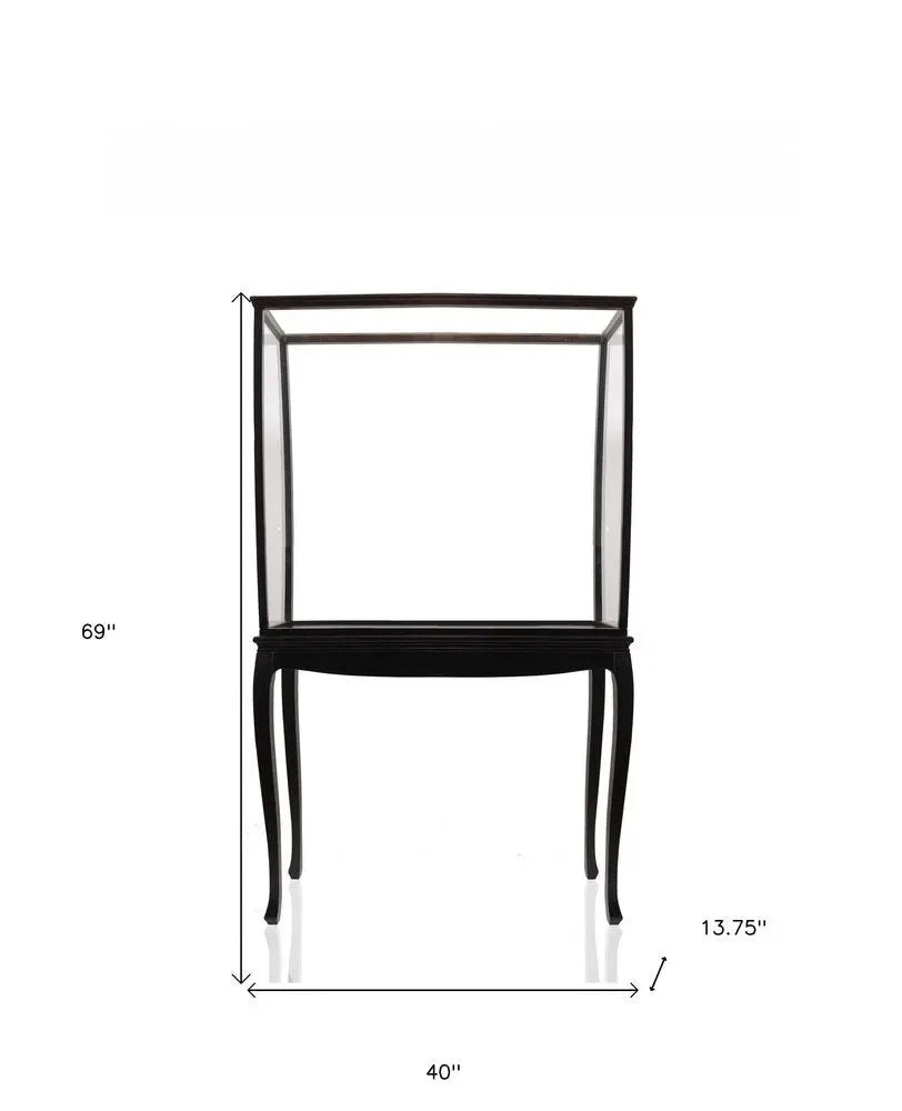 14" Black And Clear Glass Standard Display Stand - NOVA HOME FURNITURE