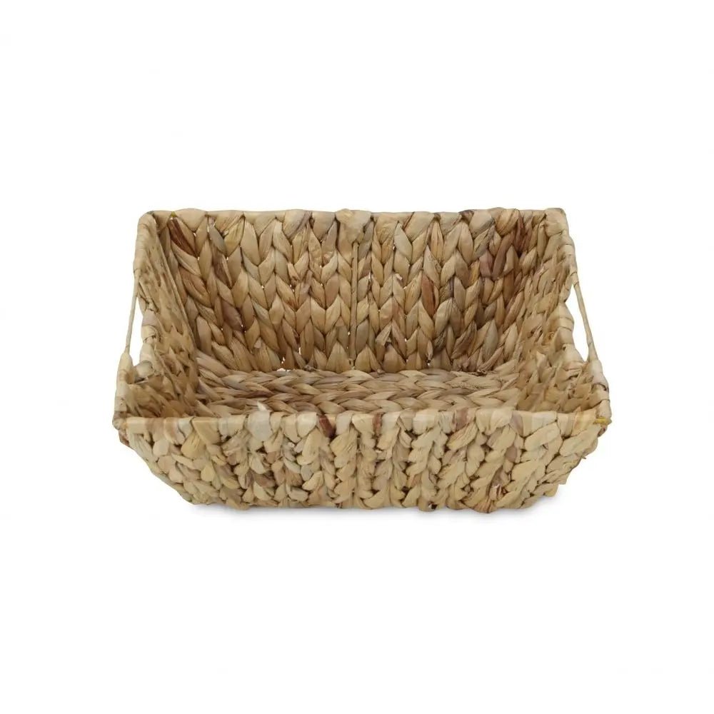 14" Brown Water Hyacinth Basket - NOBLE HOME INTERIORS