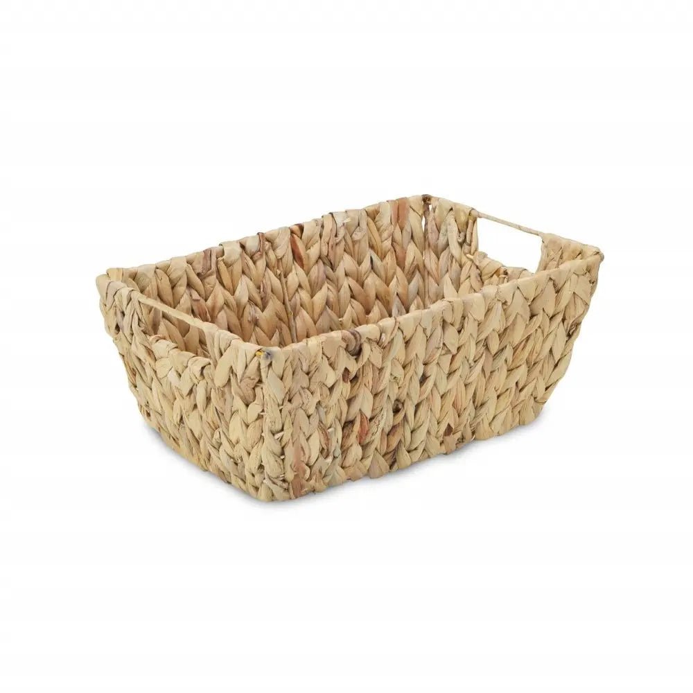 14" Brown Water Hyacinth Basket - NOBLE HOME INTERIORS