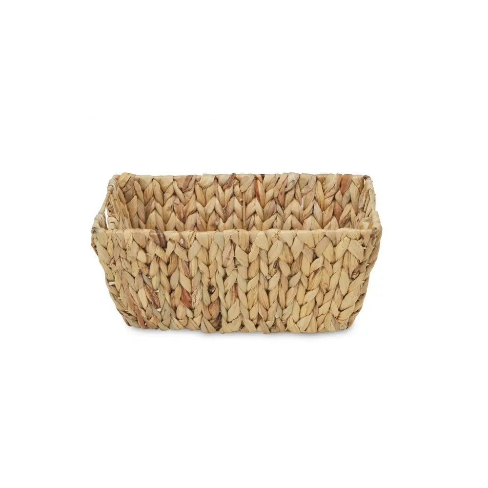 14" Brown Water Hyacinth Basket - NOBLE HOME INTERIORS