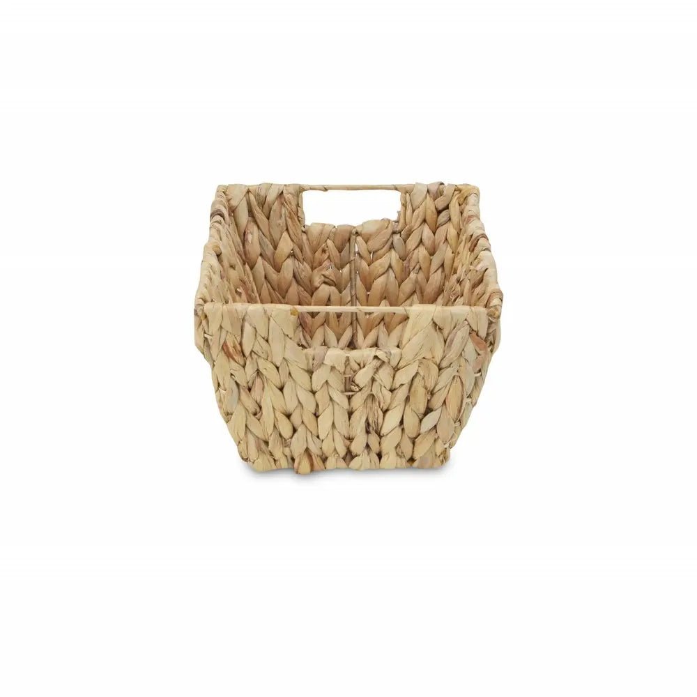 14" Brown Water Hyacinth Basket - NOBLE HOME INTERIORS