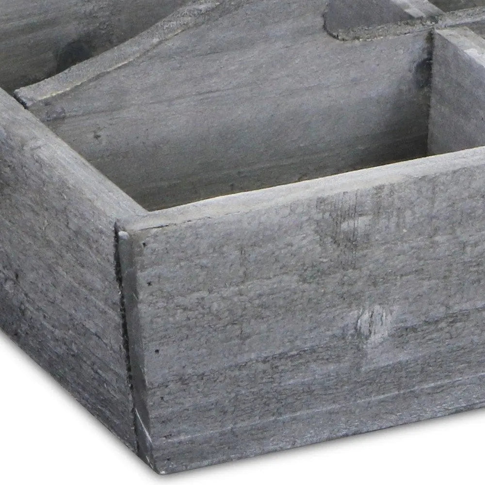 14" Gray Solid Wood Box - NOBLE HOME INTERIORS