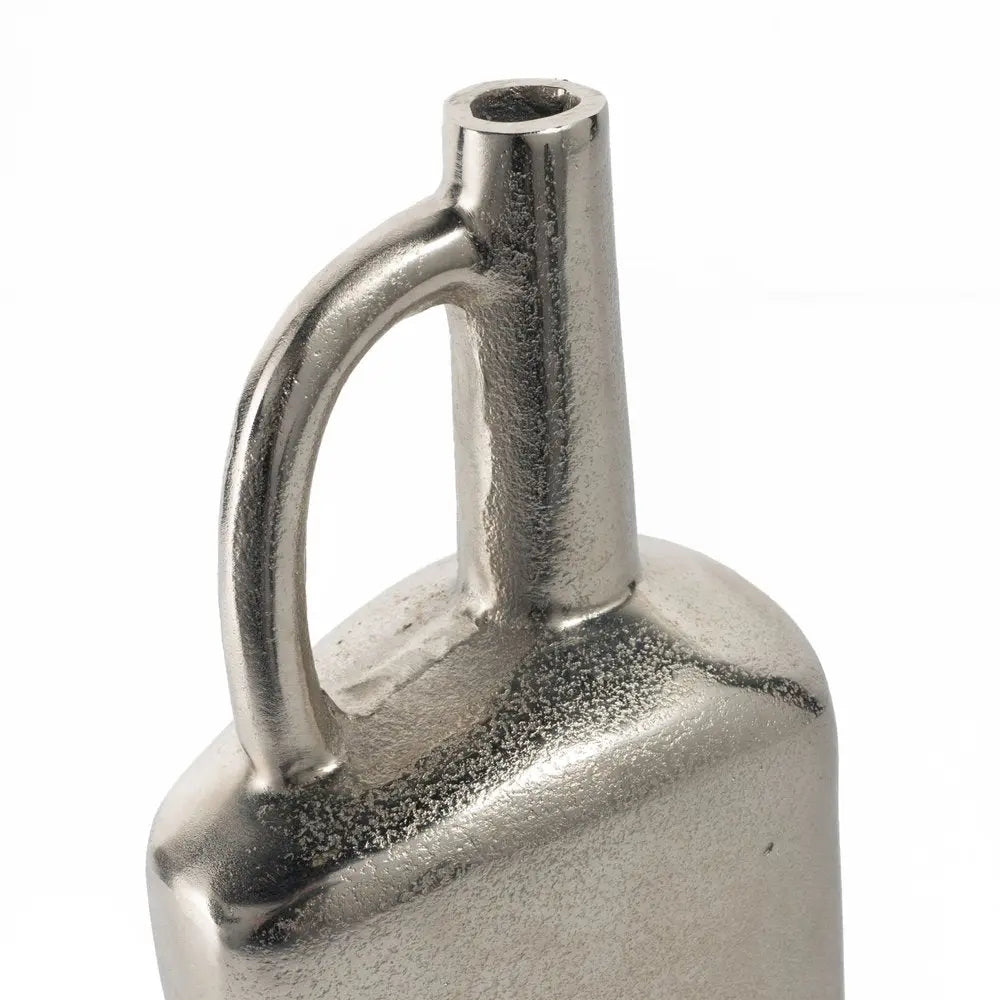 14" Silver Aluminum Jug Table Vase - NOBLE HOME INTERIORS