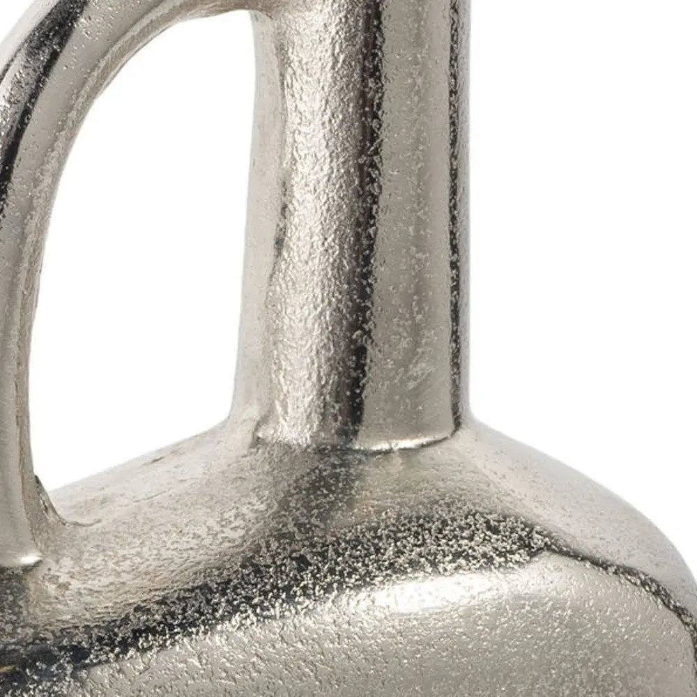 14" Silver Aluminum Jug Table Vase - NOBLE HOME INTERIORS