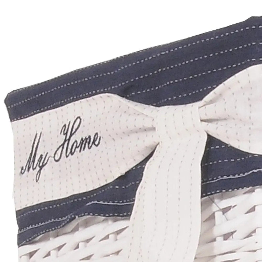 14" X 17.5" X 19.5" White blue rectangular willow Basket Set Of 5 - NOBLE HOME INTERIORS