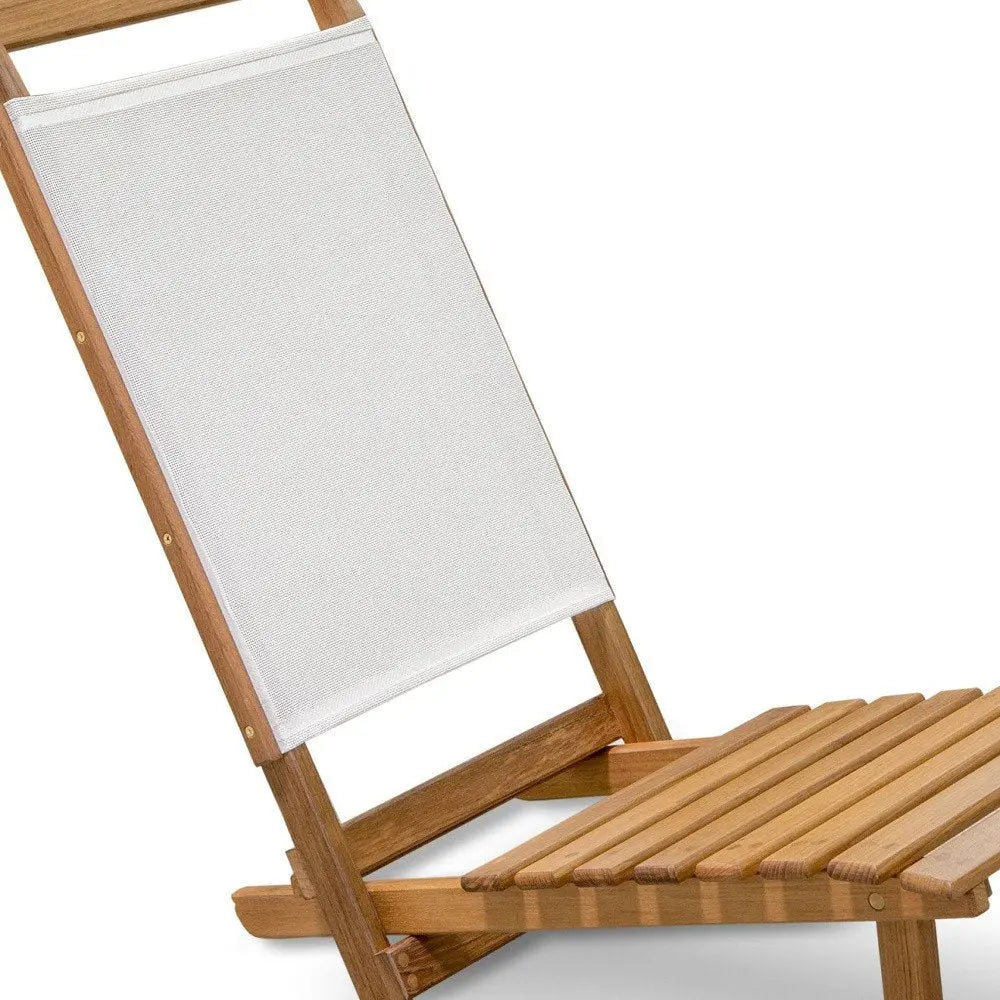 15" Brown and Natural Wood Solid Wood Outdoor Deck Chair - NOBLE HOME INTERIORS