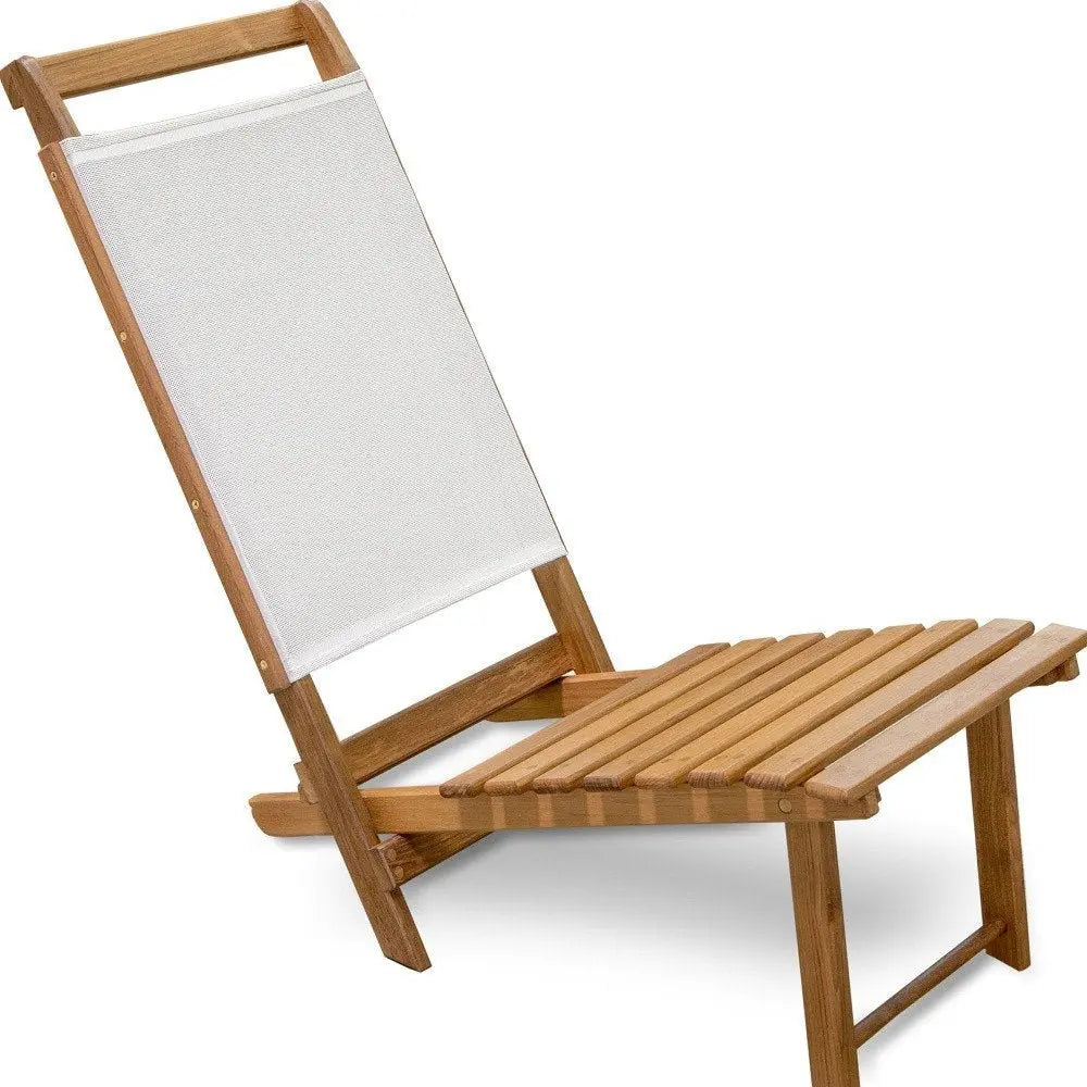 15" Brown and Natural Wood Solid Wood Outdoor Deck Chair - NOBLE HOME INTERIORS