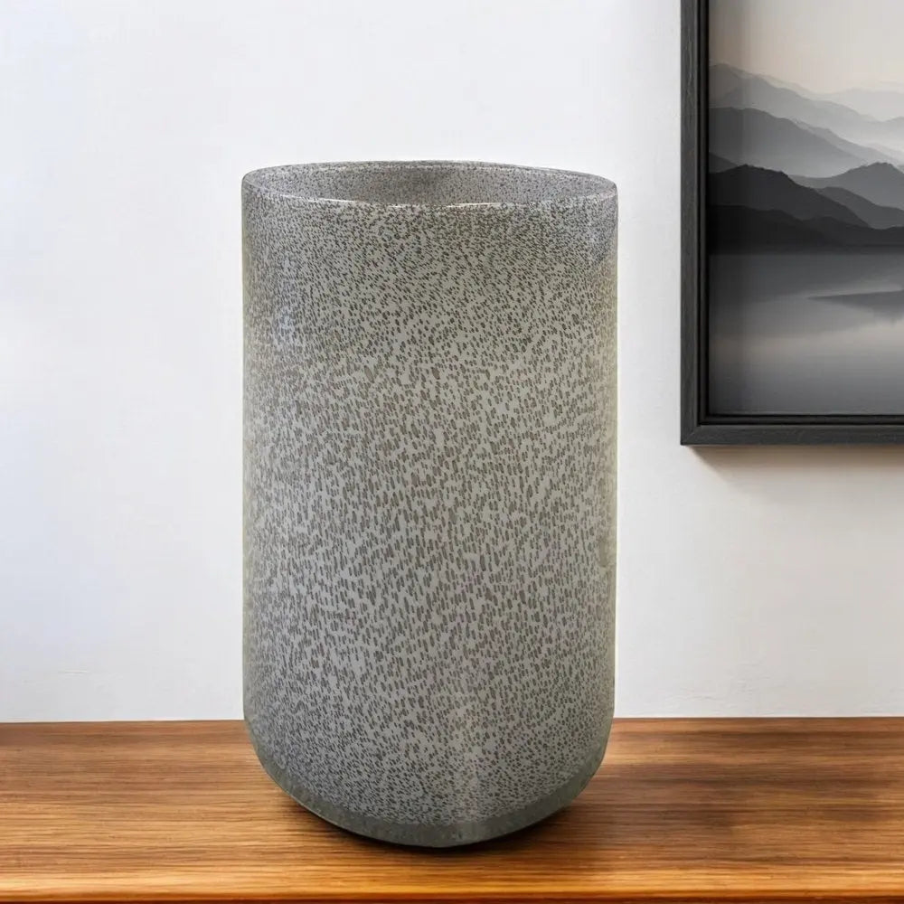 15" Lavender Handblown Speckle Glass Table Vase - NOBLE HOME INTERIORS