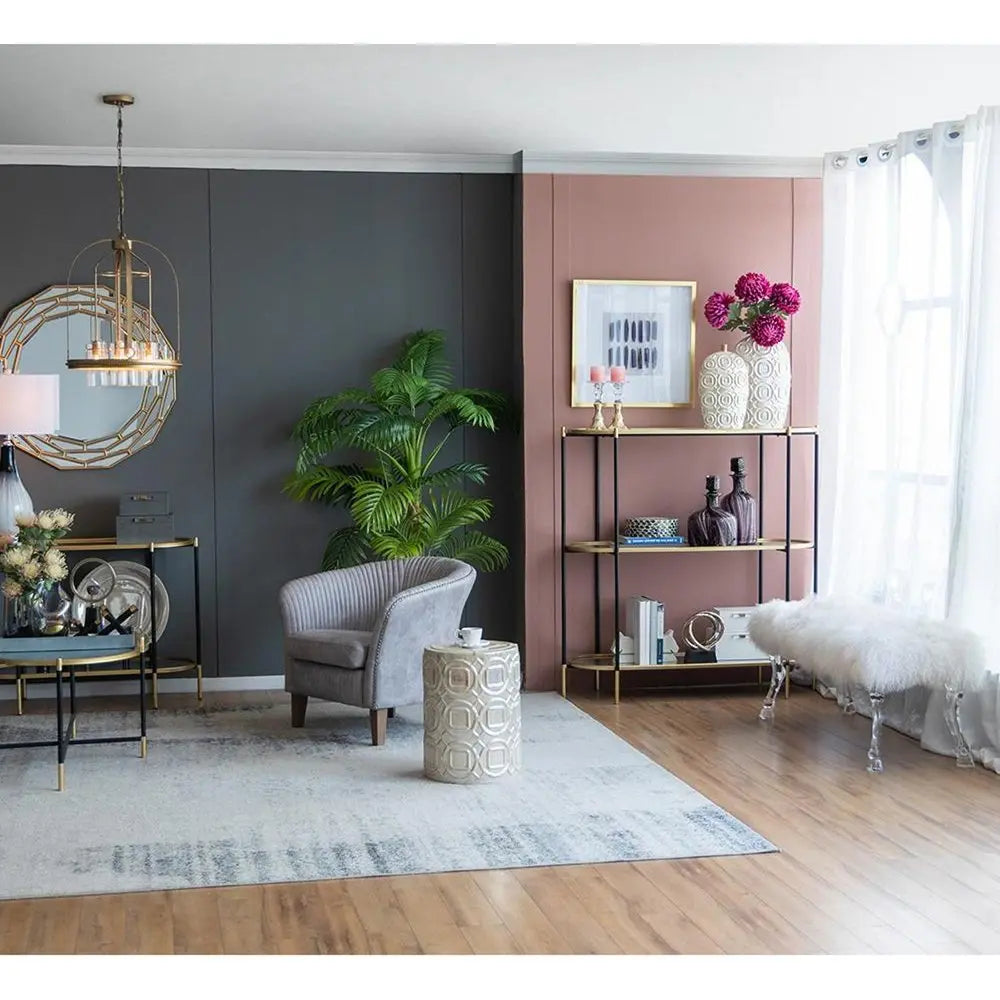 16" Ivory Geometric Bud Ceramic Table Vase - NOBLE HOME INTERIORS