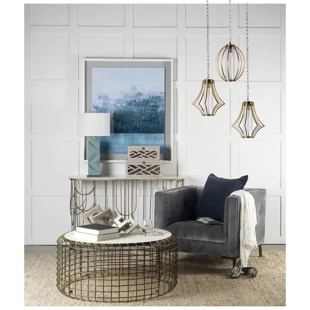 16" Off White Solid Wood Desk Organizer - NOBLE HOME INTERIORS