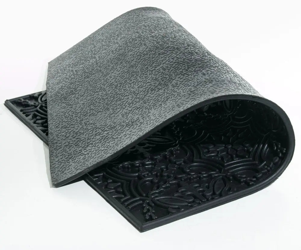 16" X 24" Black Rubber Outdoor Door Mat - NOBLE HOME INTERIORS