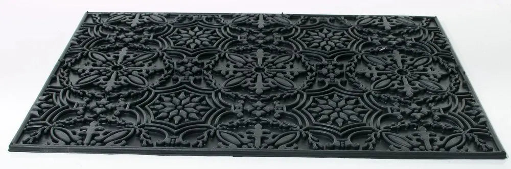 16" X 24" Black Rubber Outdoor Door Mat - NOBLE HOME INTERIORS
