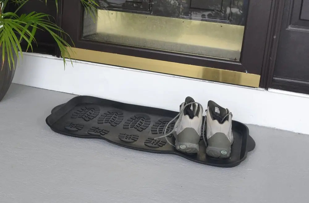16" X 32" Black Rubber Outdoor Boot Tray - NOBLE HOME INTERIORS