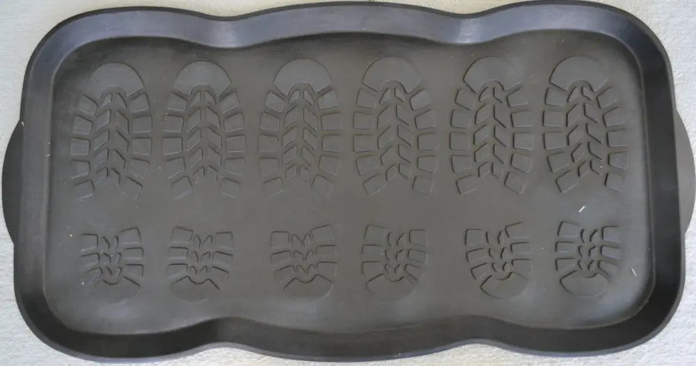 16" X 32" Black Rubber Outdoor Boot Tray - NOBLE HOME INTERIORS