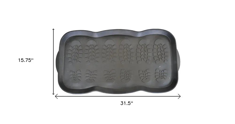 16" X 32" Black Rubber Outdoor Boot Tray - NOBLE HOME INTERIORS