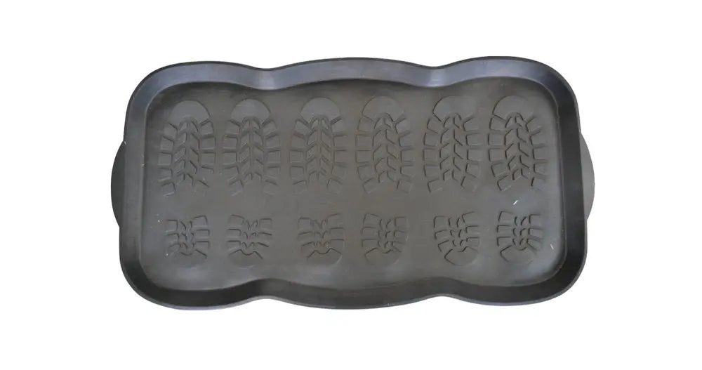 16" X 32" Black Rubber Outdoor Boot Tray - NOBLE HOME INTERIORS
