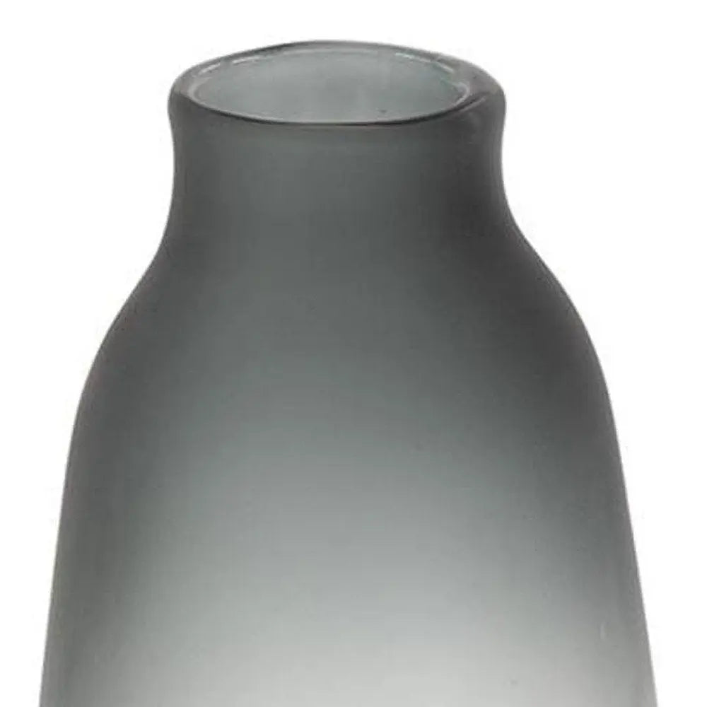 17" Charcoal And Orange Ombre Glass Table Vase - NOBLE HOME INTERIORS