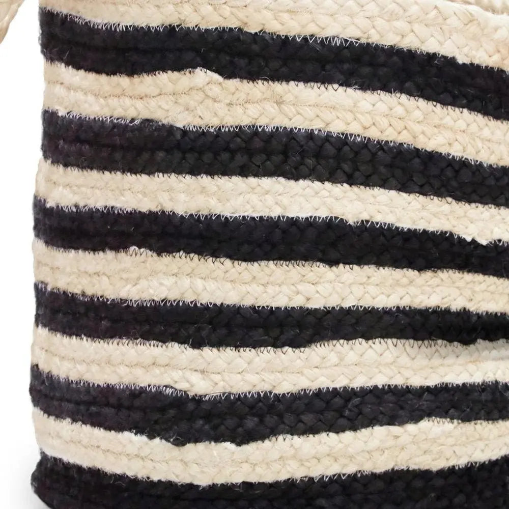 17" Ivory Jute Basket - NOBLE HOME INTERIORS