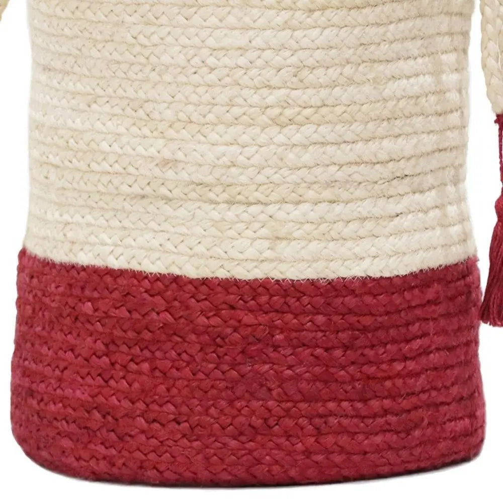 17" Ivory Jute Basket - NOBLE HOME INTERIORS