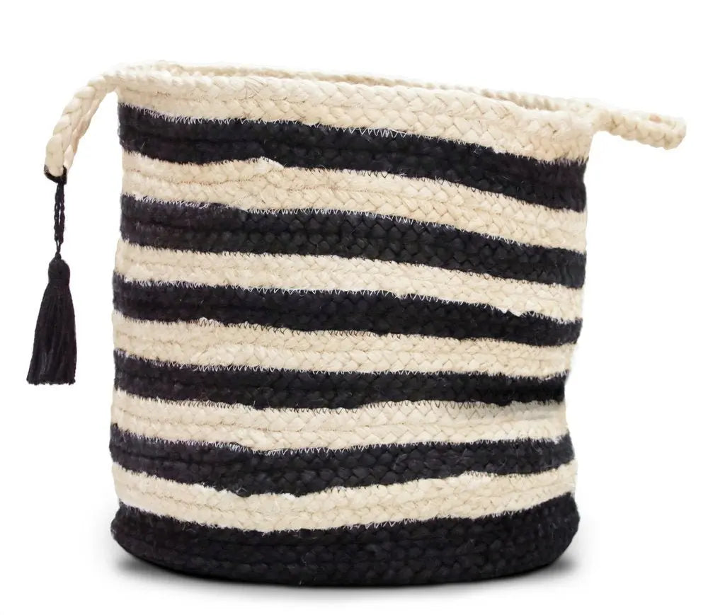 17" Ivory Jute Basket - NOBLE HOME INTERIORS