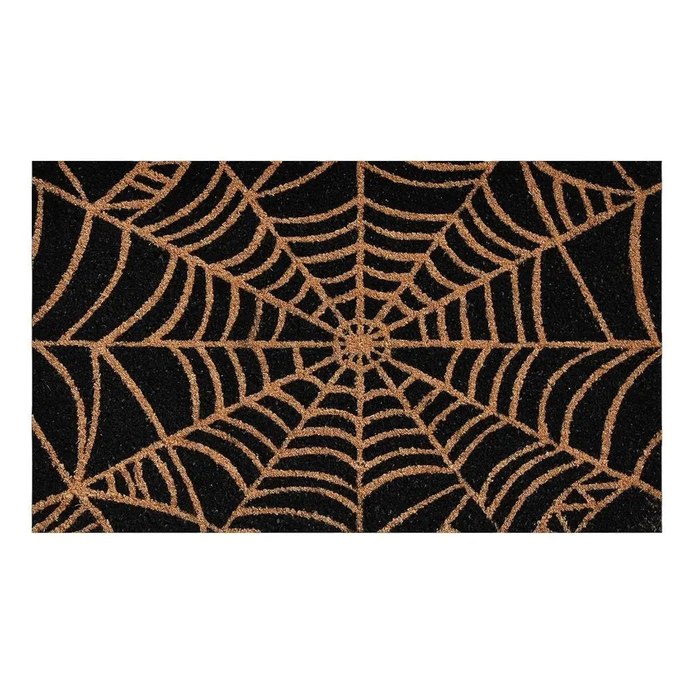 17" X 29" Black And Natural Halloween Halloween Outdoor Coir Door Mat - NOVA HOME FURNITURE