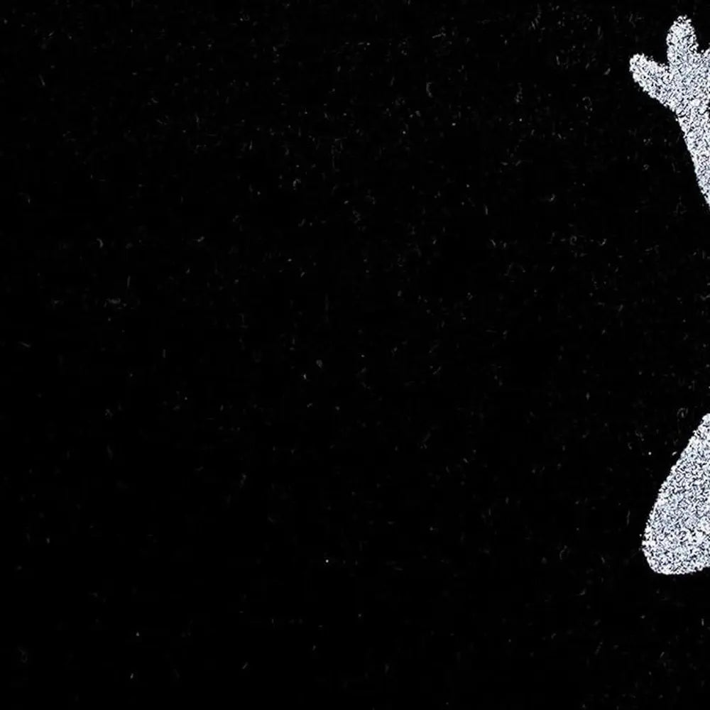 17" X 29" Black And White Coir Ghost Outdoor Halloween Door Mat - NOBLE HOME INTERIORS