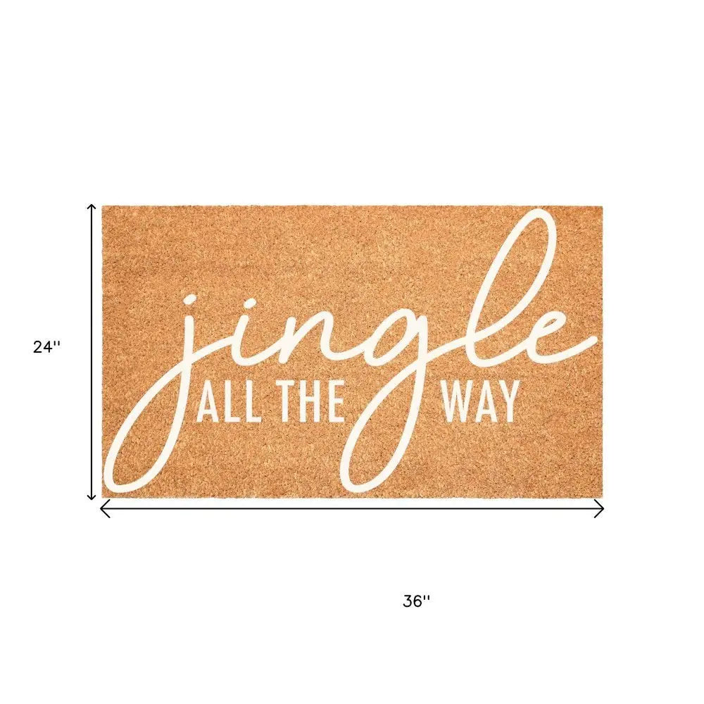 17" X 29" Brown And Black Christmas Outdoor Coir Door Mat - NOVA HOME FURNITURE