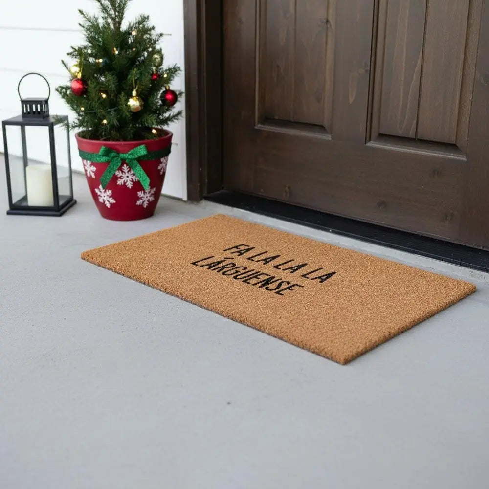 17" X 29" Brown And Black Christmas Outdoor Coir Door Mat - NOVA HOME FURNITURE