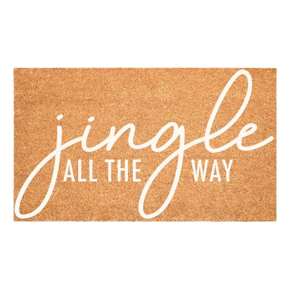 17" X 29" Brown And Black Christmas Outdoor Coir Door Mat - NOVA HOME FURNITURE