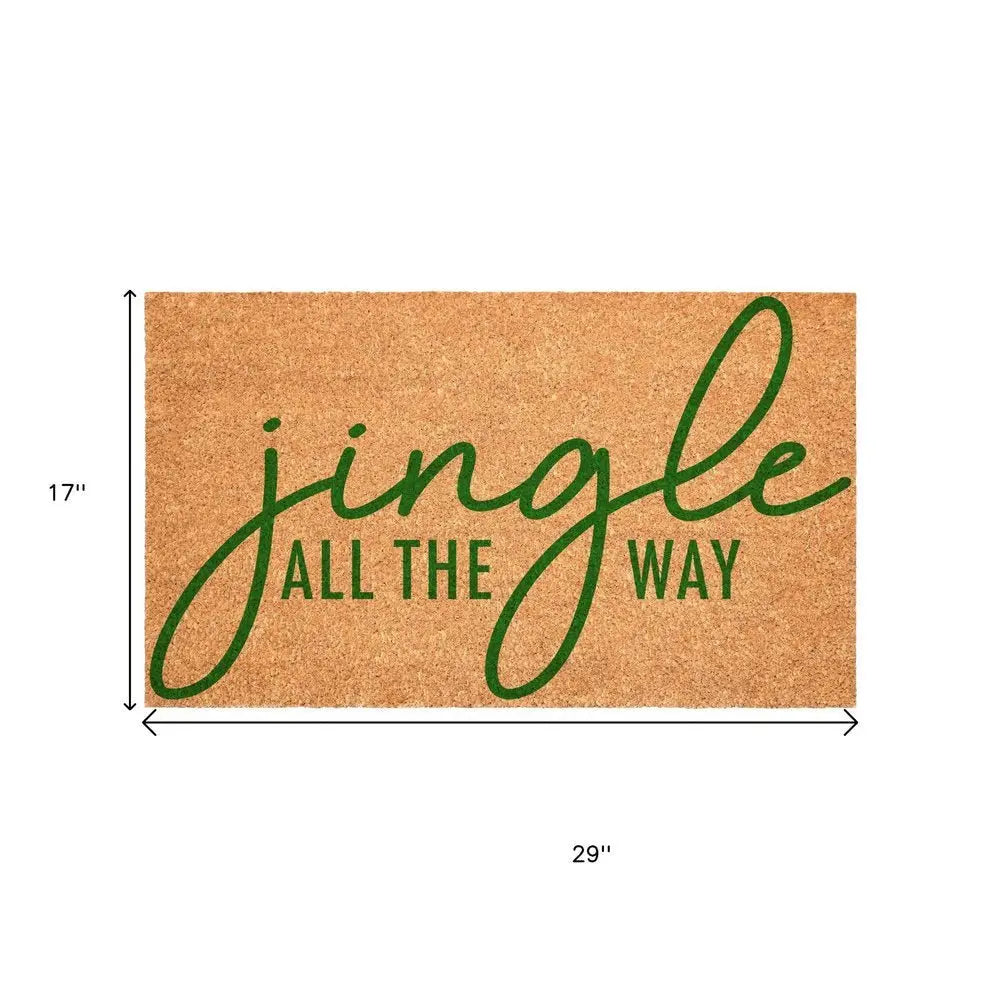 17" X 29" Brown And Black Christmas Outdoor Coir Door Mat - NOBLE HOME INTERIORS