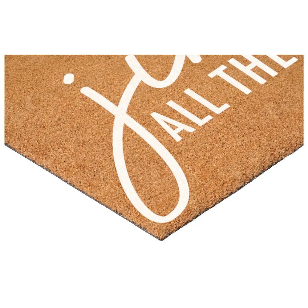 17" X 29" Brown And Black Christmas Outdoor Coir Door Mat - NOVA HOME FURNITURE