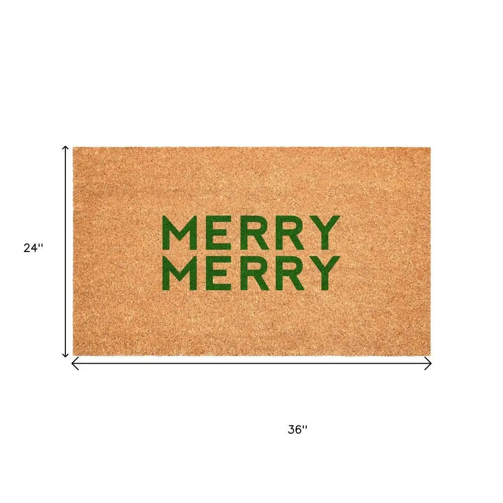 17" X 29" Brown And Black Christmas Outdoor Coir Door Mat - NOVA HOME FURNITURE